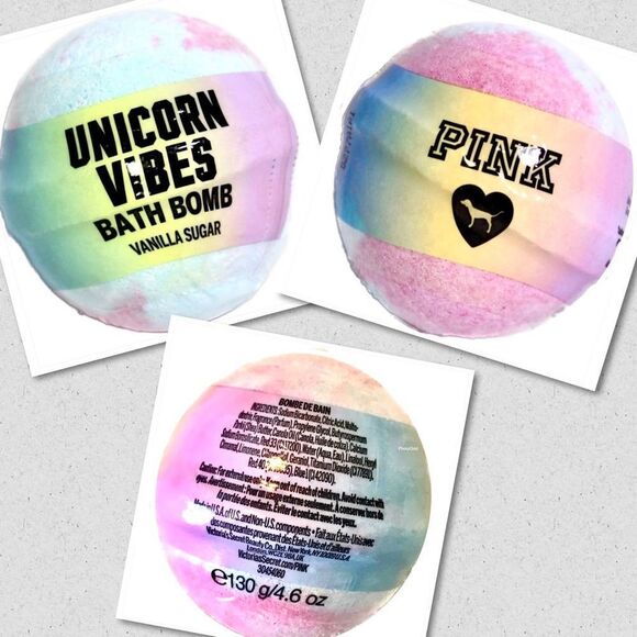 NWT Victoria’s Secret PINK Sealed Unicorn Vibes Vanilla Sugar Bath Bomb - Picture 1 of 9
